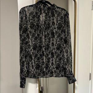 Elegant Black Lace Women's Top